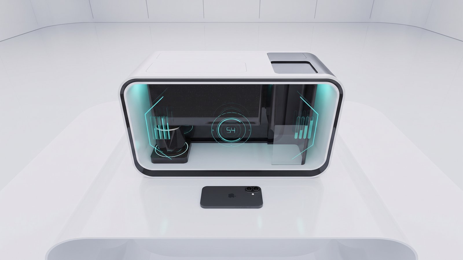 O Node ELISIR, render em detalhe do instrumento de bancada